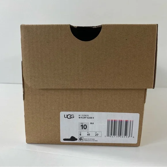 UGG Fluff Slide II Sheepskin Black Slide Slipper - Picture 10 of 11